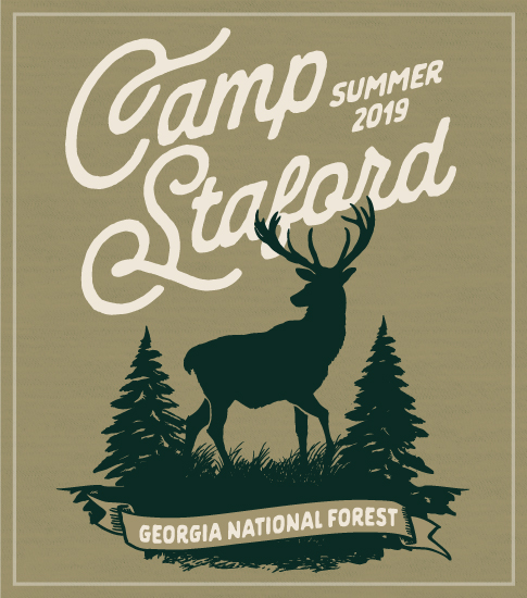 Stag in Forest Summer Camp T-shirt